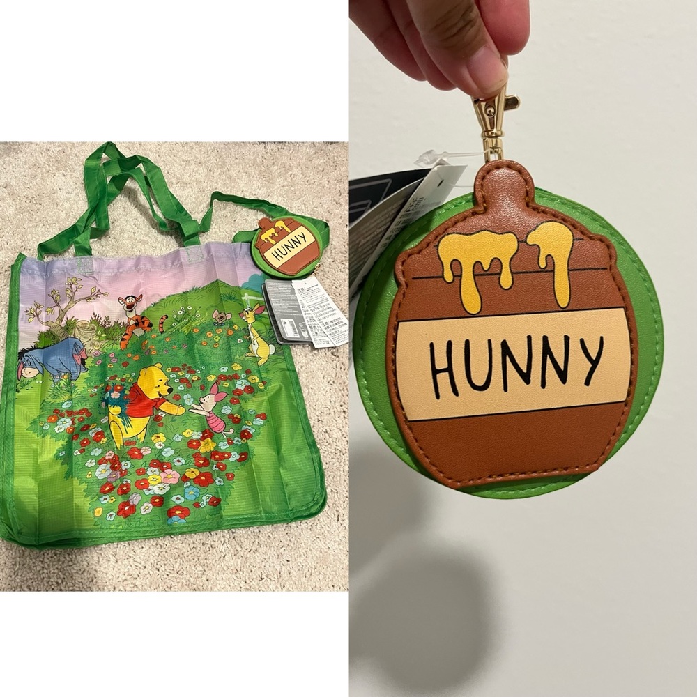 Winnie the Pooh Green Tote Bag with Hunny Coin Purse